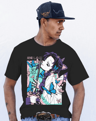 Shinobu Kocho Butterfly Bloom Graphic T‑Shirt (Black)