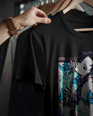 Shinobu Kocho Butterfly Bloom Graphic T‑Shirt (Black)