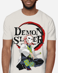 Demon Slayer Masked Swordsman Graphic T-Shirt (White)