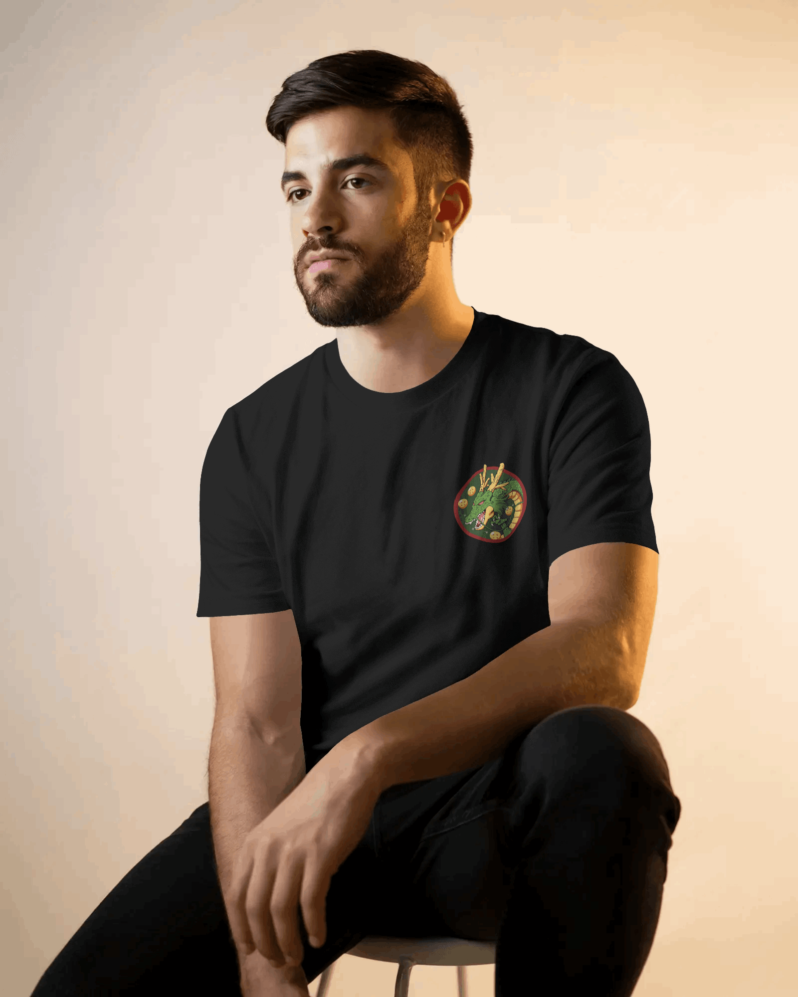 Dragon Ball Shenron & Dragon Balls Graphic T-Shirt (Black)