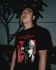 Death Note Graphic T-Shirt – Black & Red Anime Art