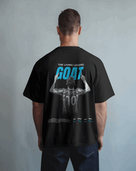 GOAT 10 Black Printed Oversized T-shirt