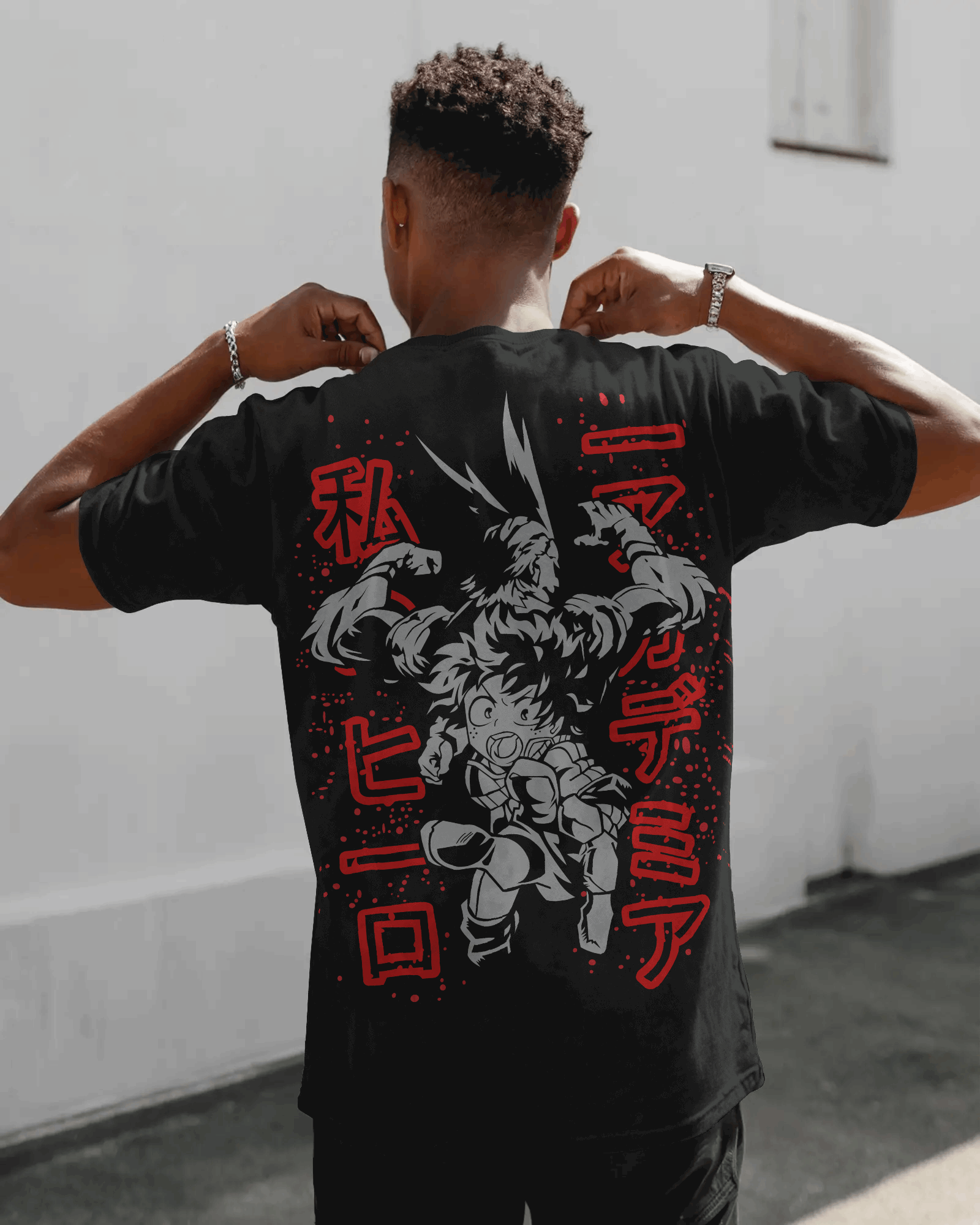 My Hero Academia Dynamic Duo Back-Print T-Shirt (Black)