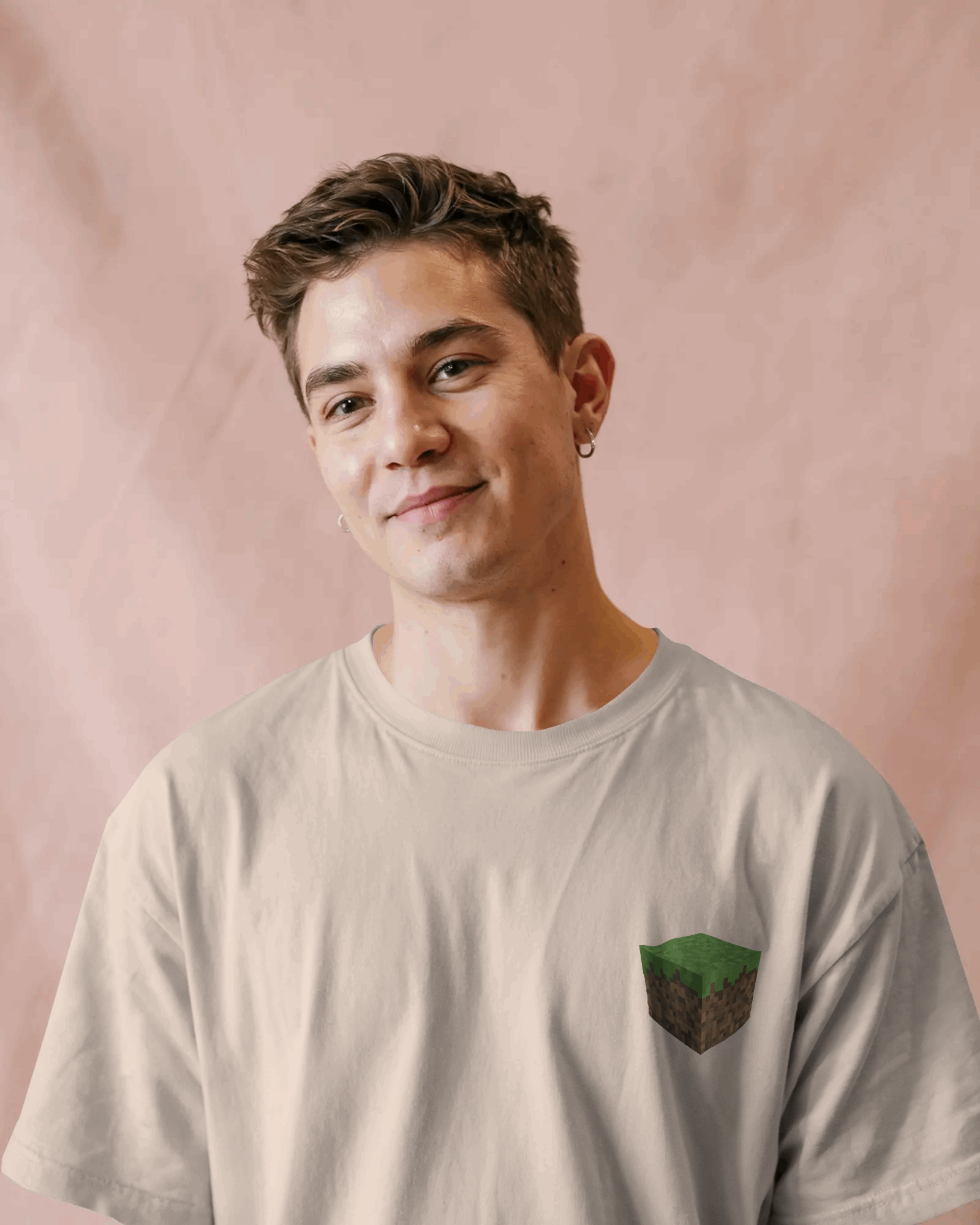 Block Miner White Oversized T-shirt