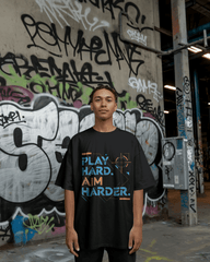 Play Harder Graphic printed Oversized Tshirt