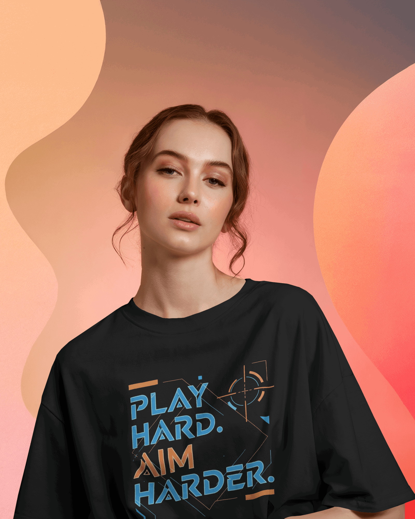 Play Harder Graphic printed Oversized Tshirt