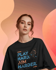 Play Harder Graphic printed Oversized Tshirt