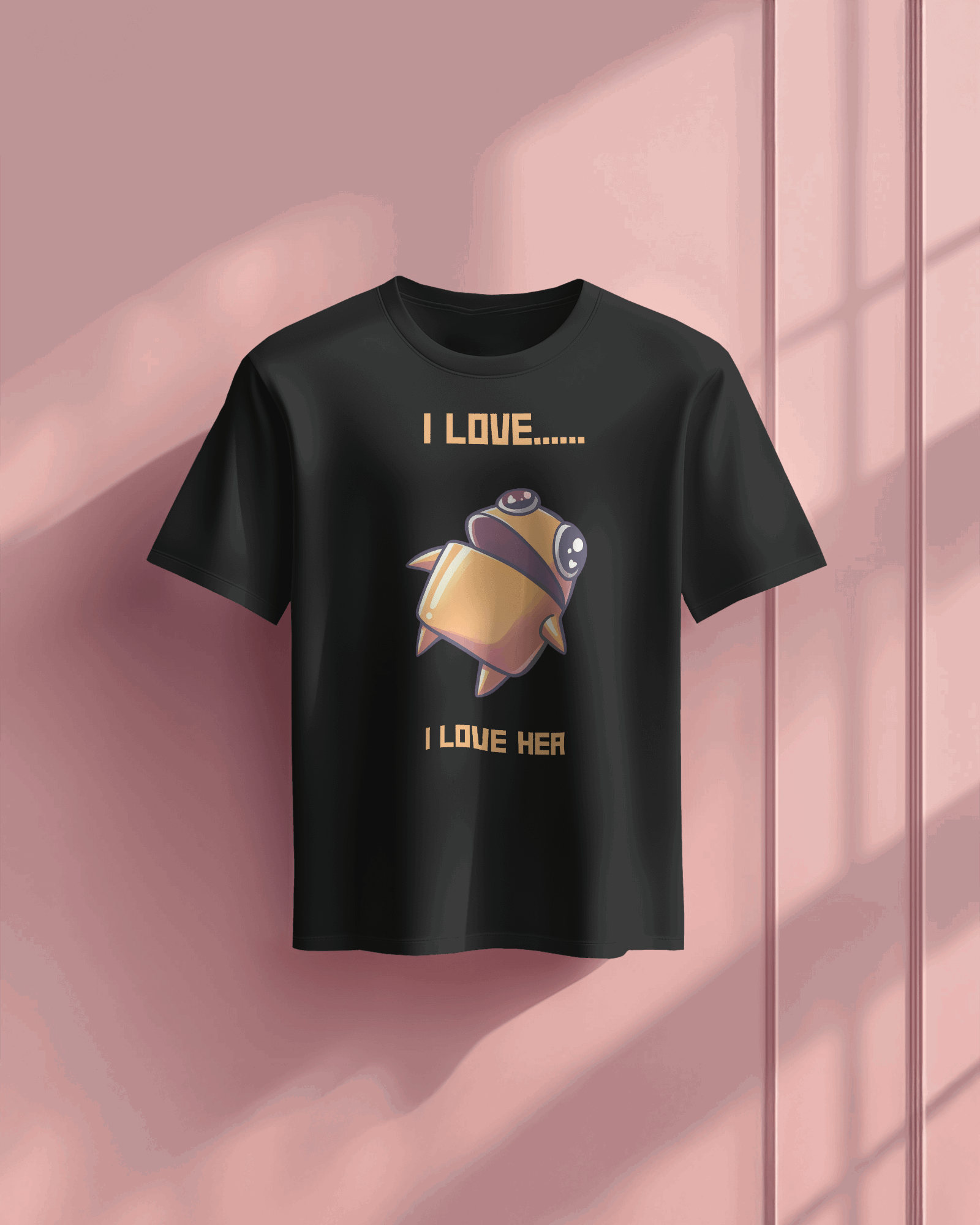 Black I love her Graphic printed Oversized Tshirt