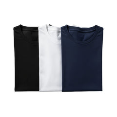 Premium Cotton Round Neck T-Shirt (Pack of 3) | 100% Cotton Round-Neck Tshirt | Plain Premium Tshirt | Festive Limited Sale