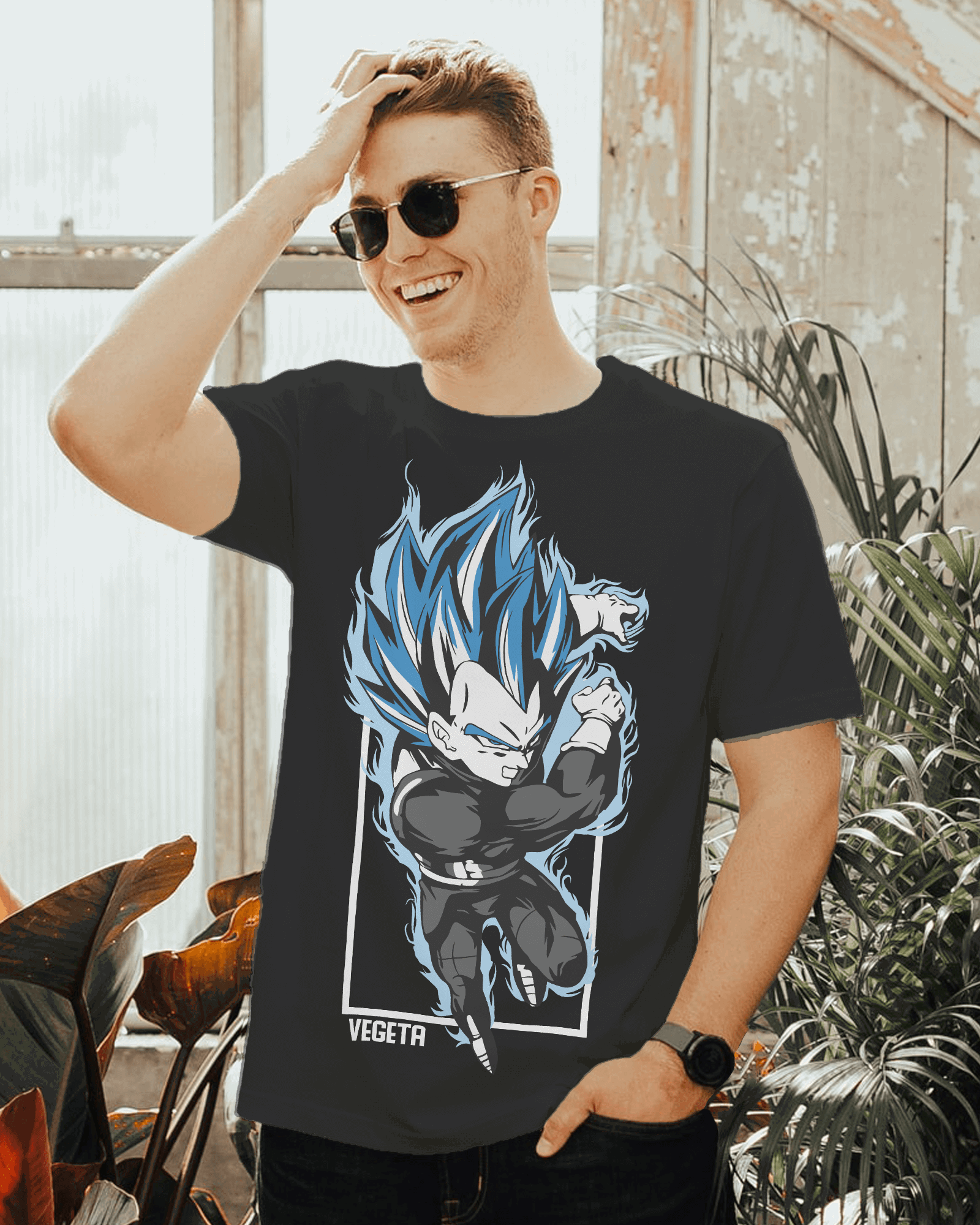 Dragon Ball Super Saiyan Blue Vegeta T-Shirt (Black)