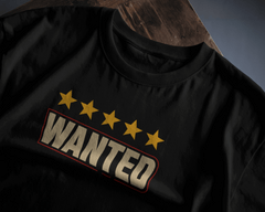 Black Wanted Graphic printed Oversized Tshirt