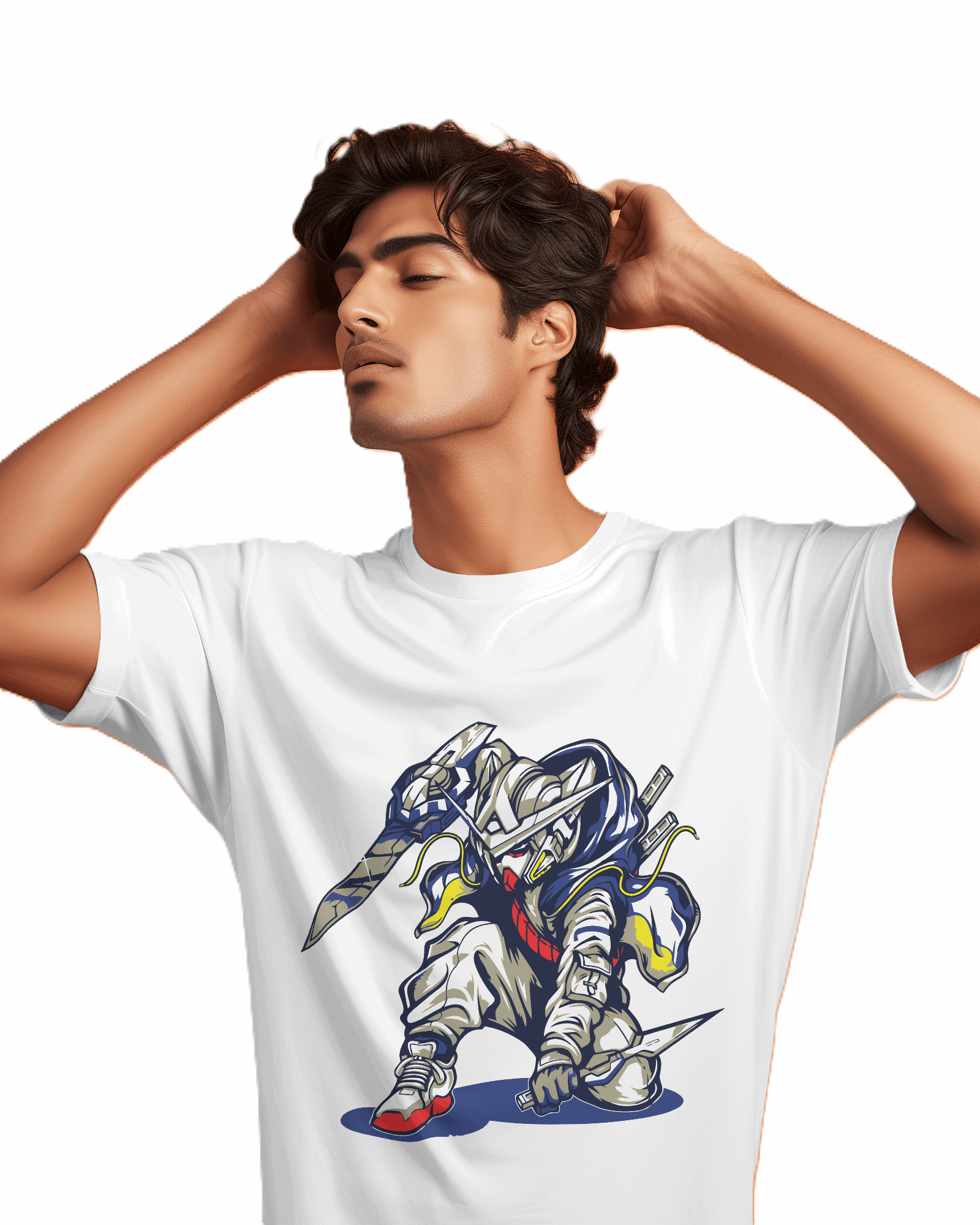 Urban Cyber Ninja Graphic T-Shirt – White