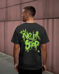 Black Never Stop Graphic printed Oversized Tshirt