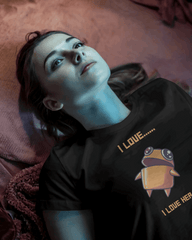 Black I love her Graphic printed Oversized Tshirt