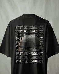 Patt Se Headshot Black Printed Oversized T-shirt
