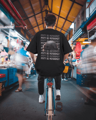 Patt Se Headshot Black Printed Oversized T-shirt