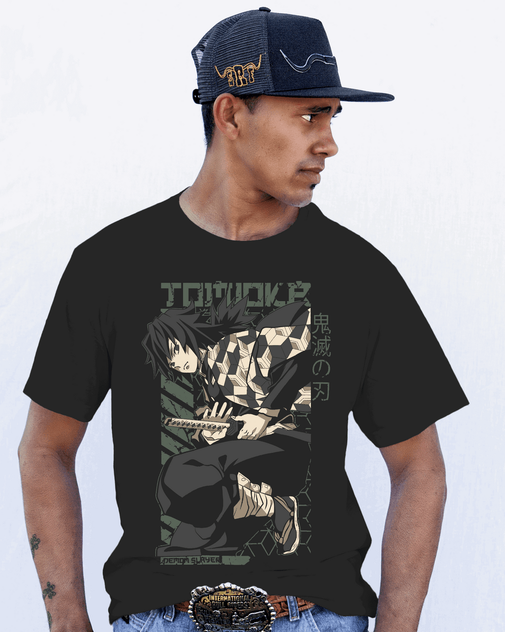 Giyu Tomioka Water Hashira Stealth Graphic T‑Shirt (Black)