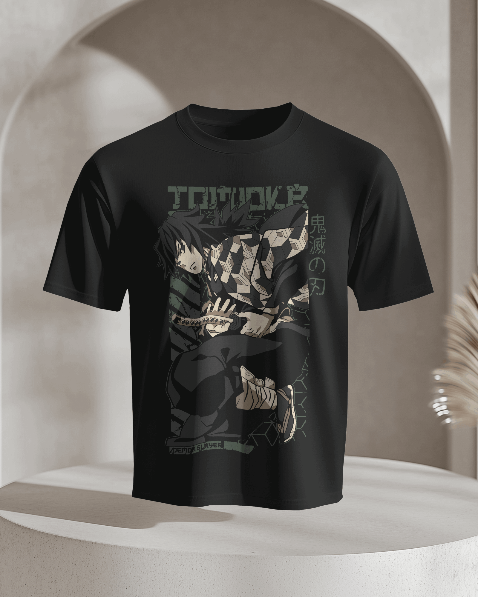 Giyu Tomioka Water Hashira Stealth Graphic T‑Shirt (Black)