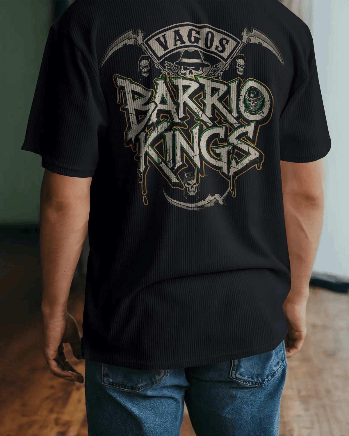 Black Barrio Kings Graphic printed Oversized Tshirt