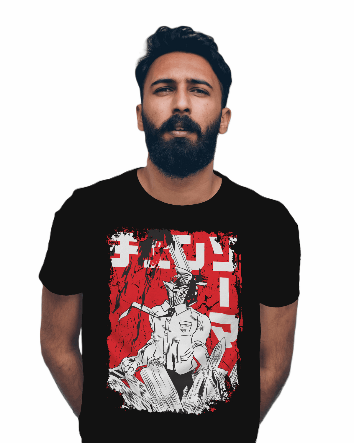 Chainsaw Man Manga Art Graphic T-Shirt – Black