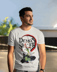 Demon Slayer Masked Swordsman Graphic T-Shirt (White)