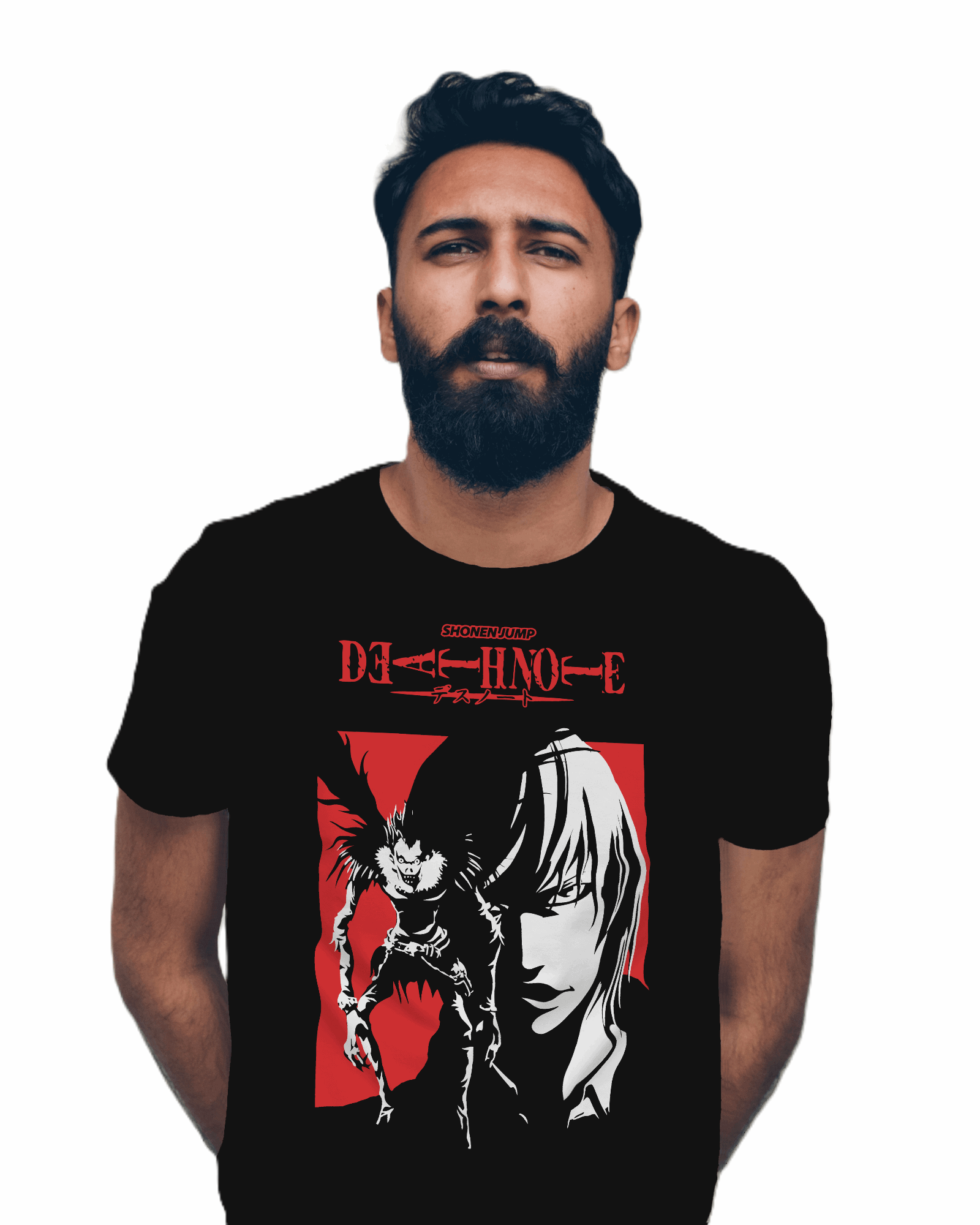 Death Note Graphic T-Shirt – Black & Red Anime Art