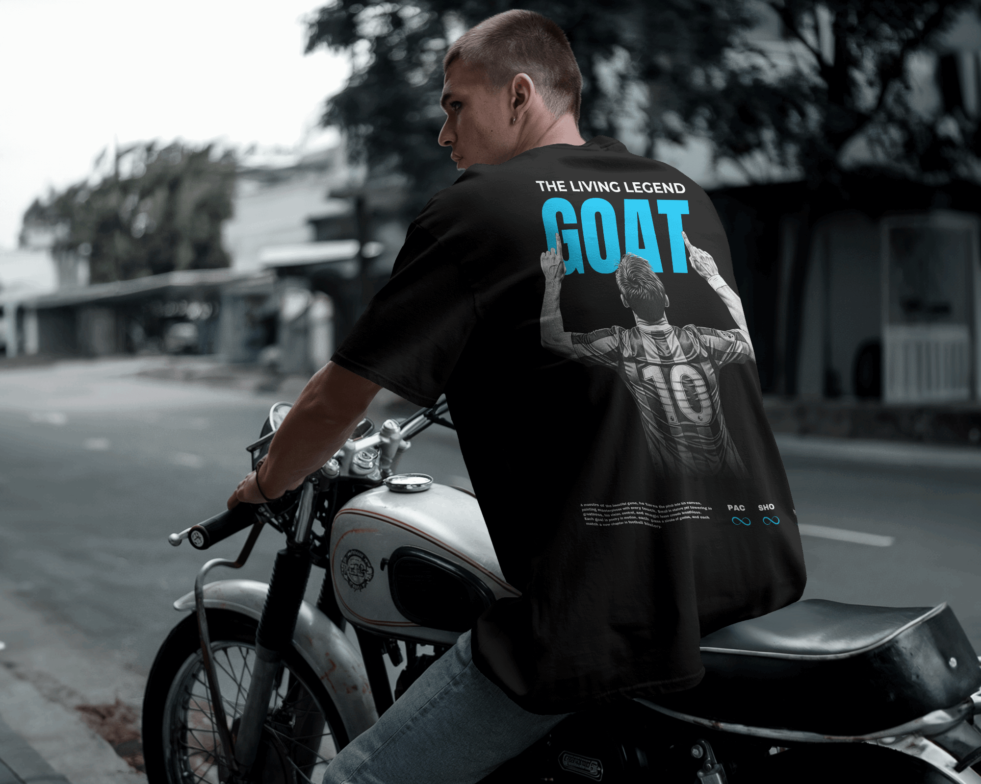 GOAT 10 Black Printed Oversized T-shirt