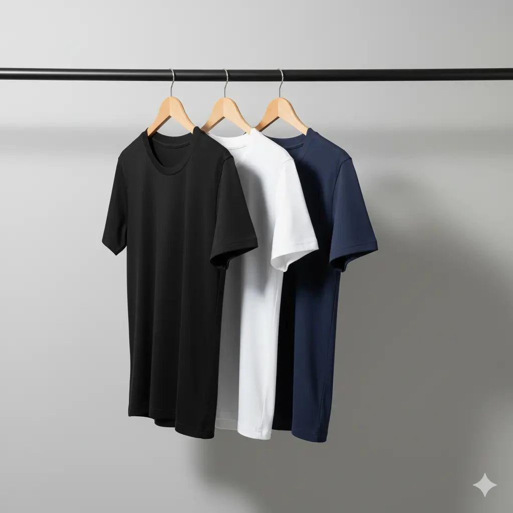 Premium Cotton Round Neck T-Shirt (Pack of 3) | 100% Cotton Round-Neck Tshirt | Plain Premium Tshirt | Festive Limited Sale