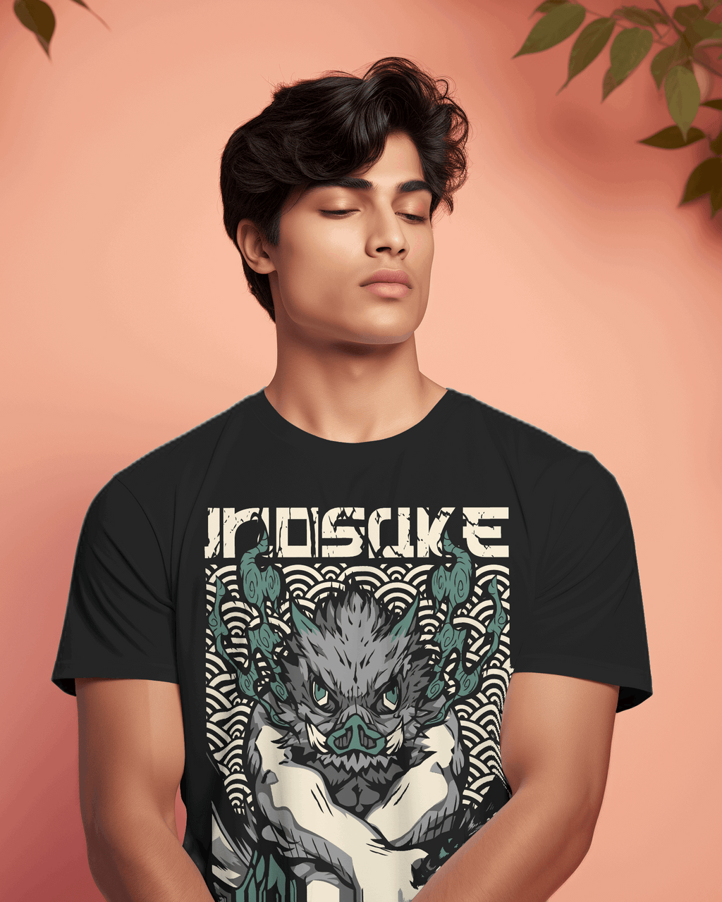 Demon Slayer Inosuke Wild Style Graphic T-Shirt (Black)