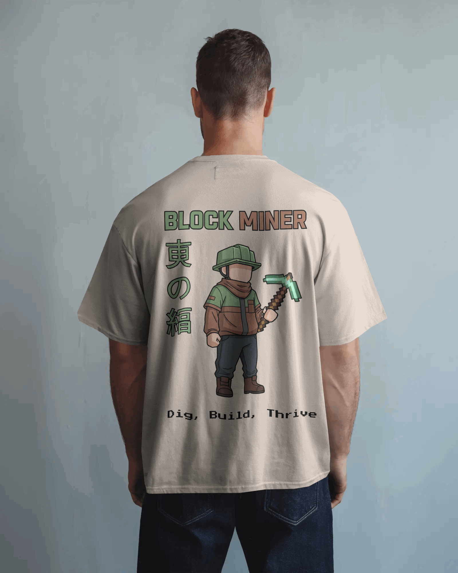 Block Miner White Oversized T-shirt