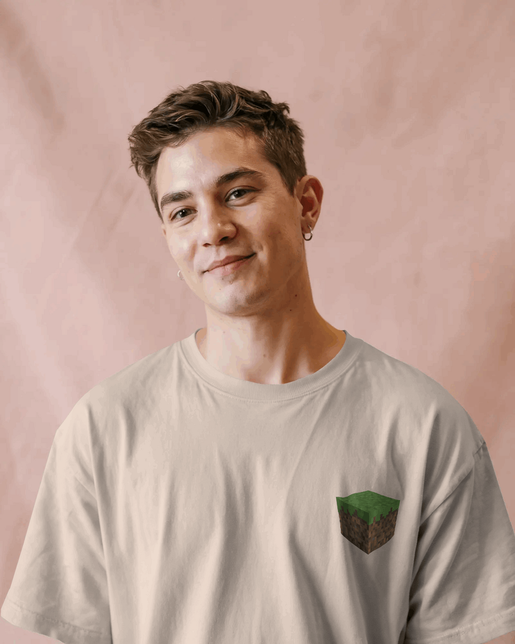 Block Miner White Oversized T-shirt