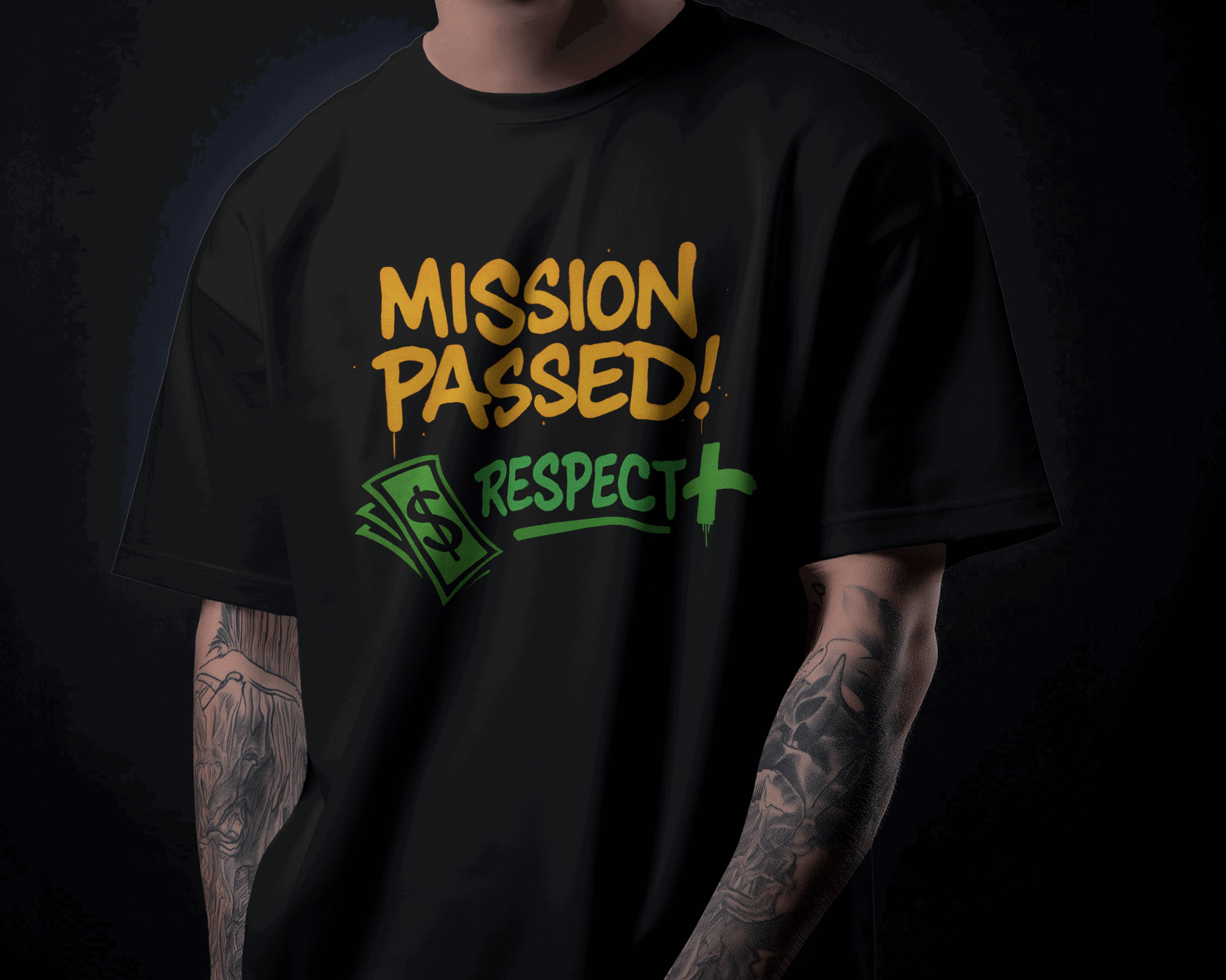 Mission Passed Graphic printed Oversized Tshirt