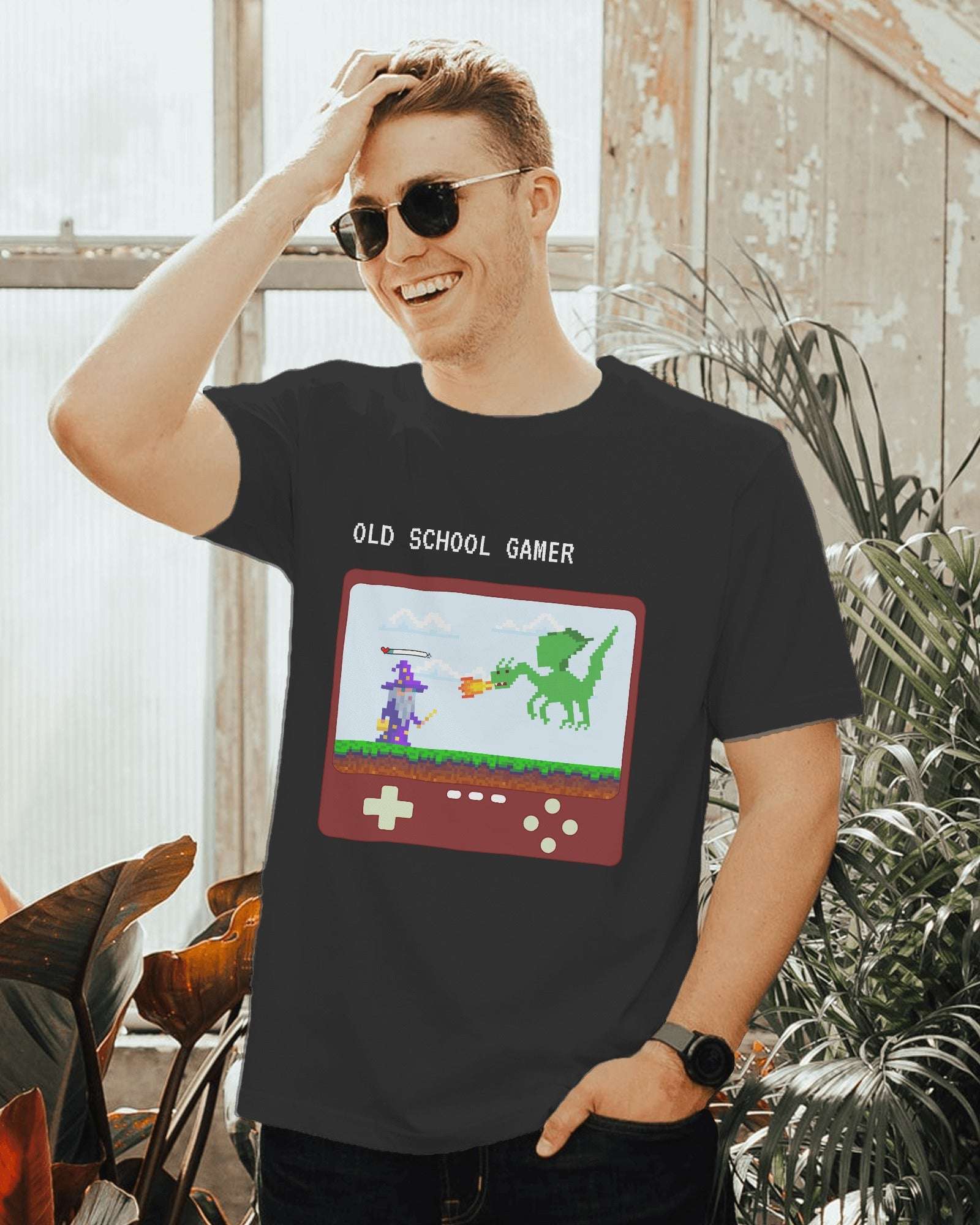 Black Old School Graphic printed Oversized Tshirt