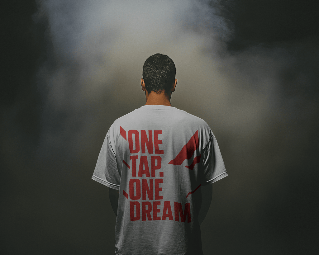 One Tap One Dream White Oversized T-shirt