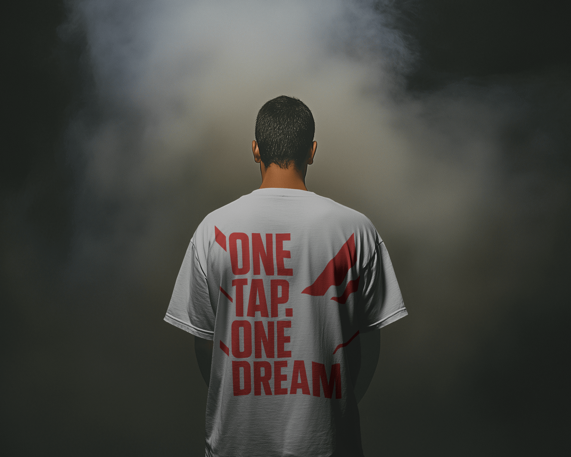 One Tap One Dream White Oversized T-shirt