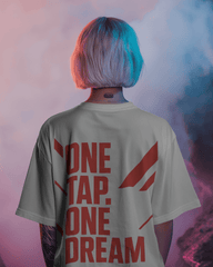 One Tap One Dream White Oversized T-shirt
