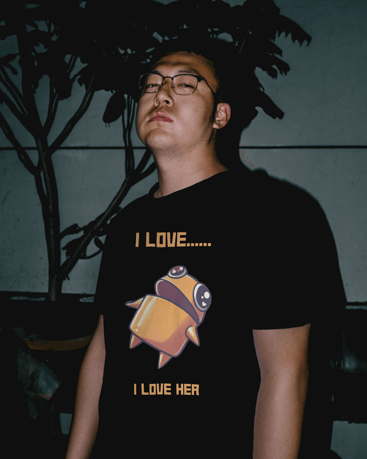 Black I love her Graphic printed Oversized Tshirt