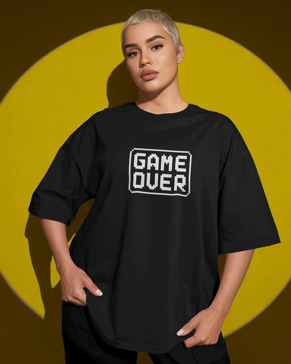 Game Over Graphic printed Oversized Tshirt