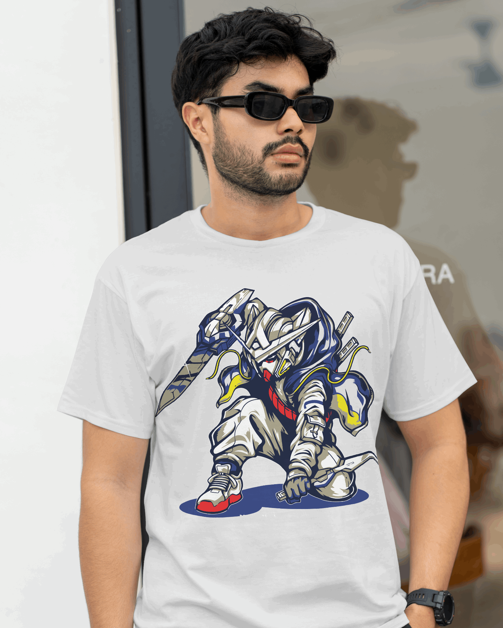 Urban Cyber Ninja Graphic T-Shirt – White