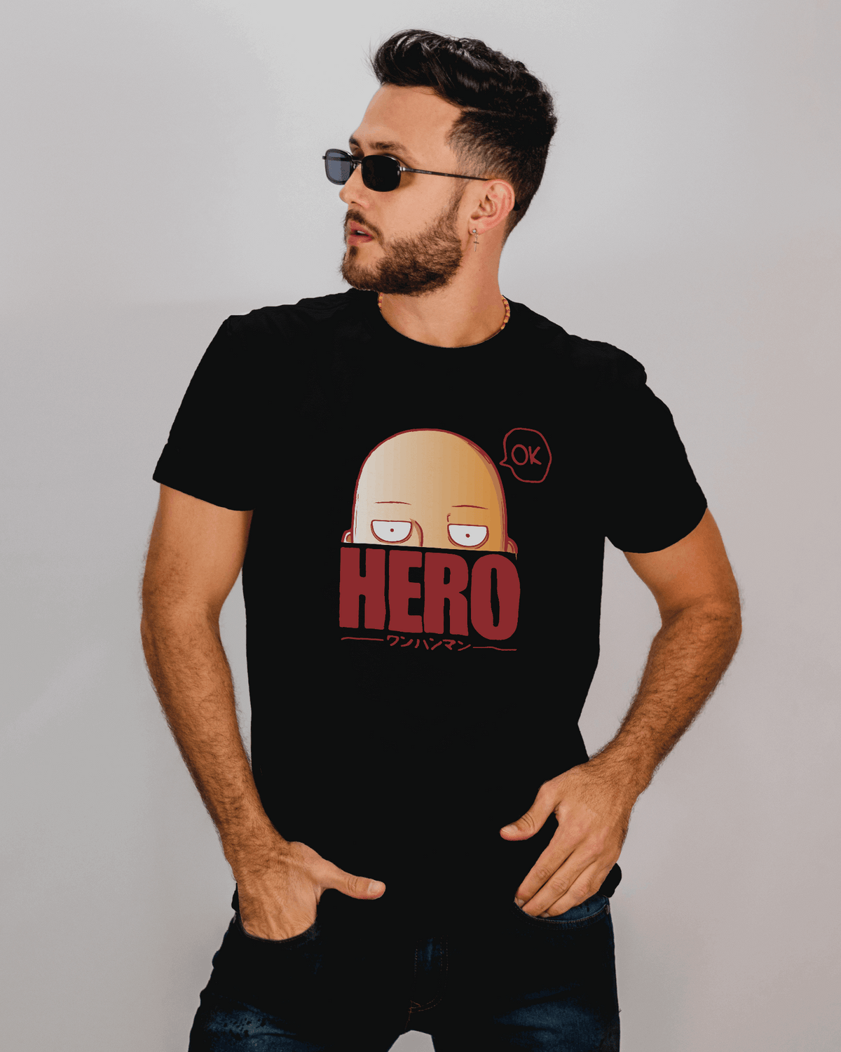 One Punch Man “OK Hero” Graphic T-Shirt – Black