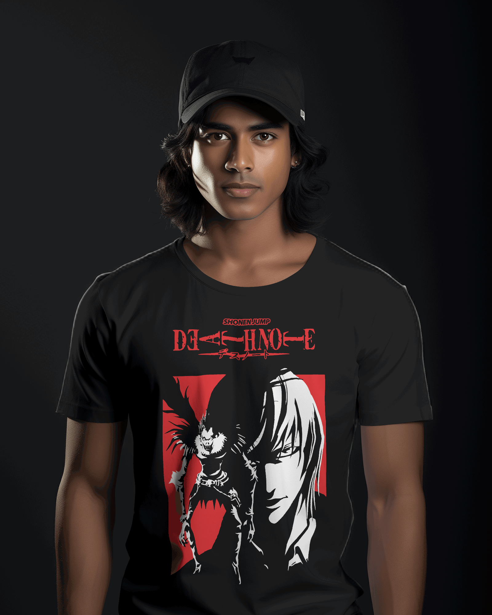 Death Note Graphic T-Shirt – Black & Red Anime Art