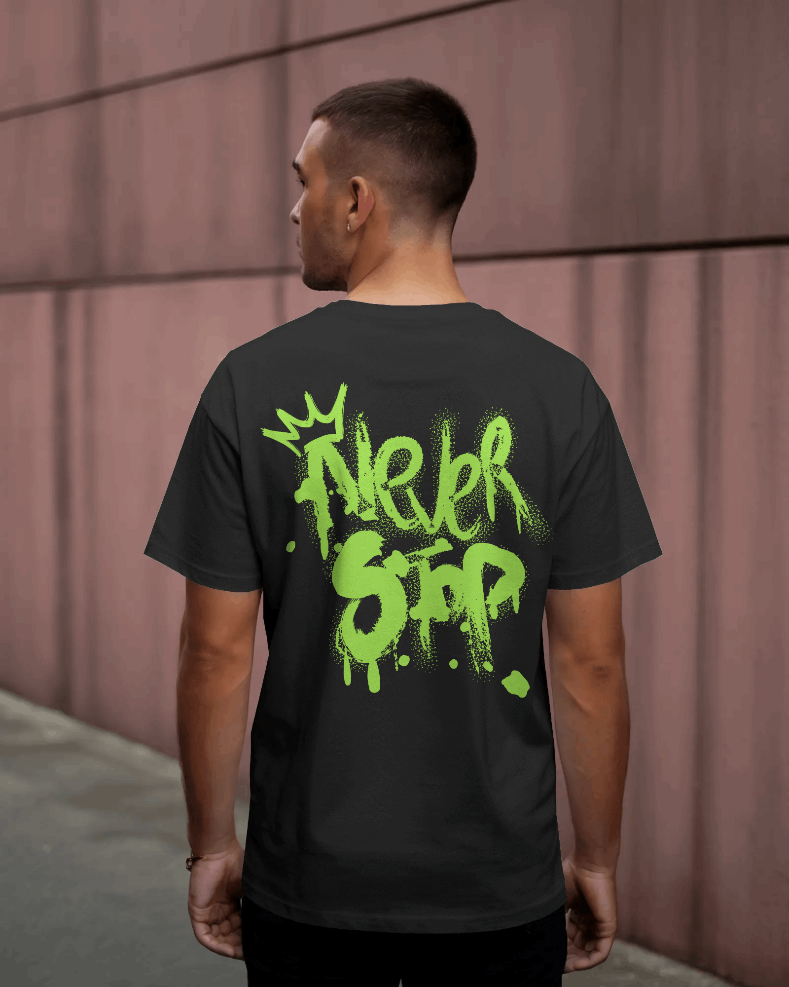 Black Never Stop Graphic printed Oversized Tshirt