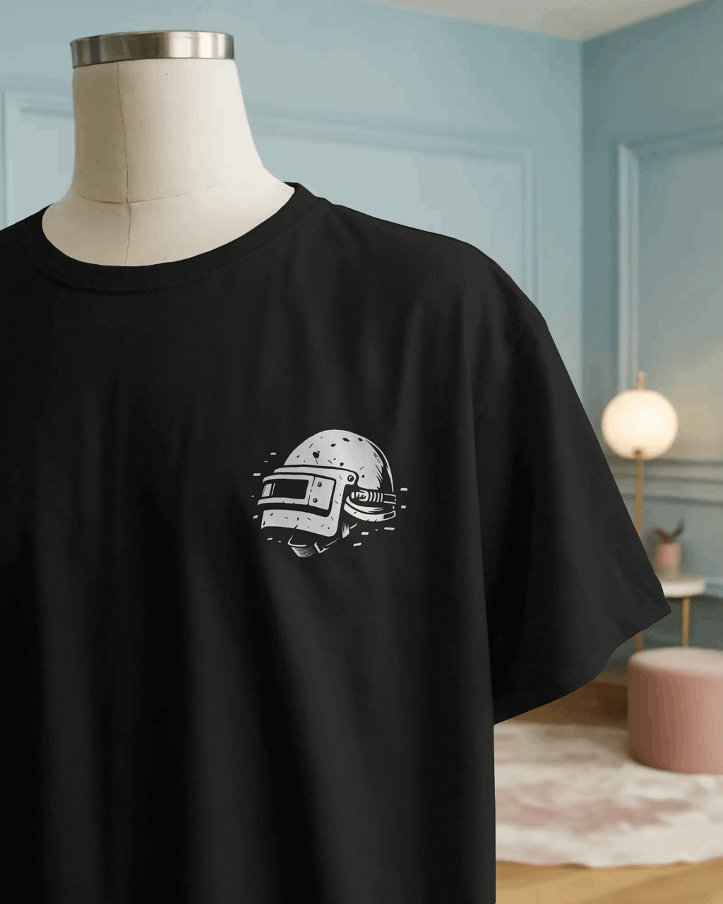 Patt Se Headshot Black Printed Oversized T-shirt