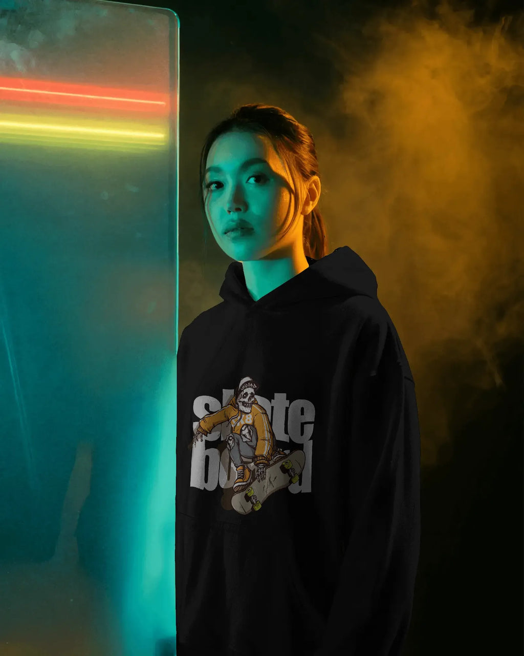 Mercury X “Skull Skateboard” 300 GSM Premium Fleece Hoodie – High-Impact Urban Streetwear Module