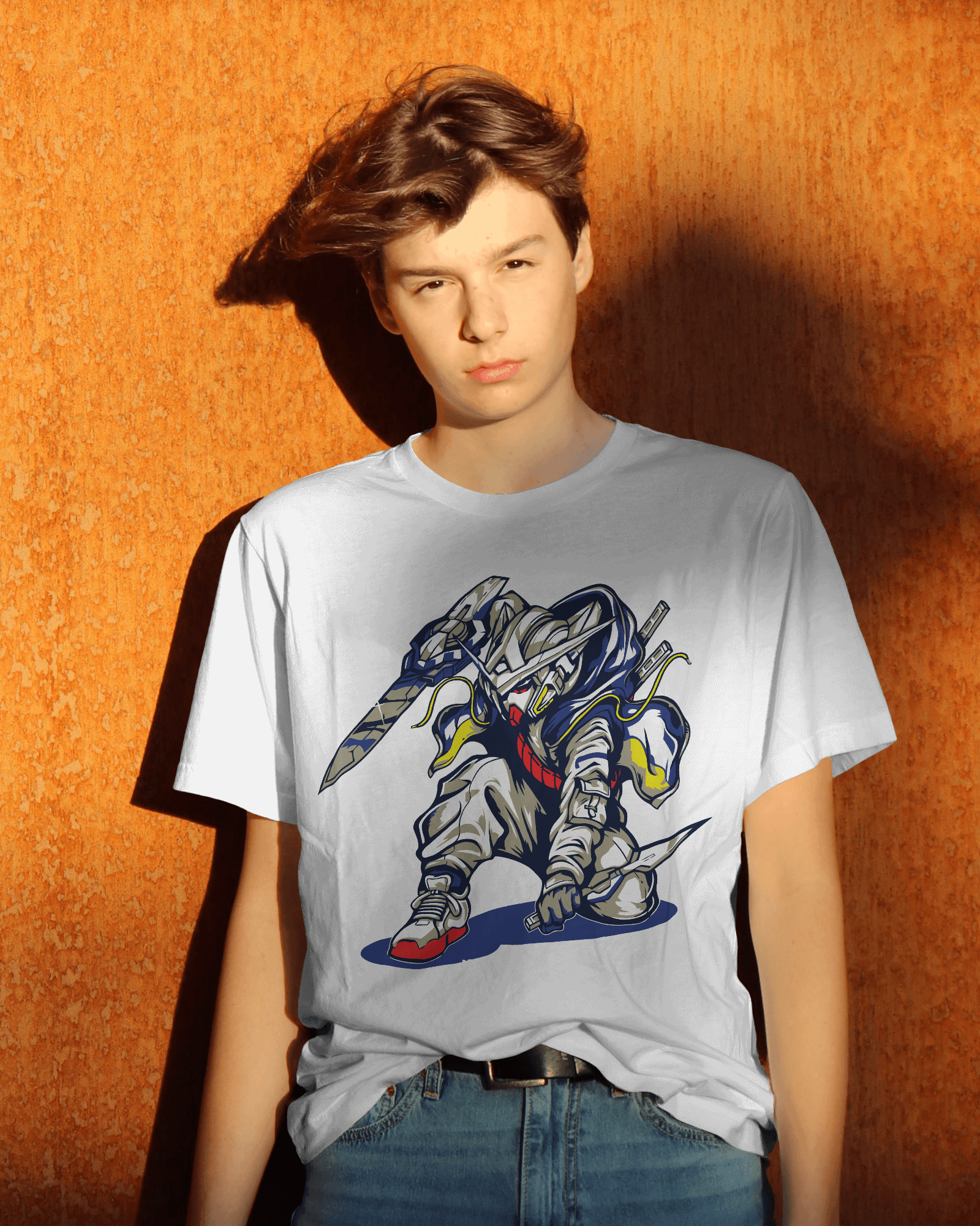 Urban Cyber Ninja Graphic T-Shirt – White